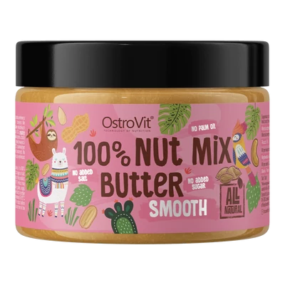 OstroVit 100% Nut Butter Mix - Földimogyoró, kesudió, mandula - 500 g 