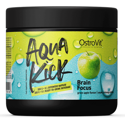 OstroVit Aqua Kick Brain Focus - zöldalmás ízű agyserkentő italpoir - 300 g