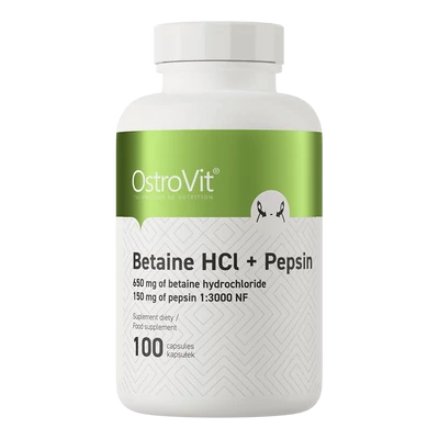 OstroVit - Betaine HCl + Pepsin - 100 kapszula