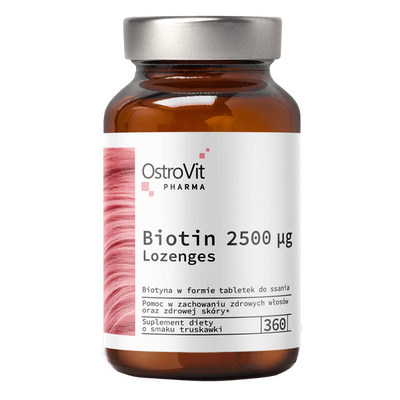 OstroVit - Biotin 2500 μg - Szopogatós, epres ízű tabletta - 360 db