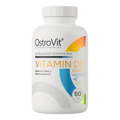 OstroVit - D3-Vitamin 2000 IU + K2 MK-7 + C-vitamin + Cink - 60 kapsz.