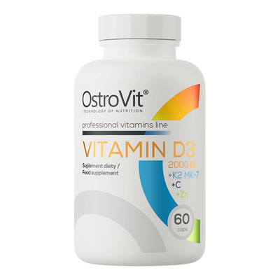 OstroVit - D3-Vitamin 2000 IU + K2 MK-7 + C-vitamin + Cink - 60 db