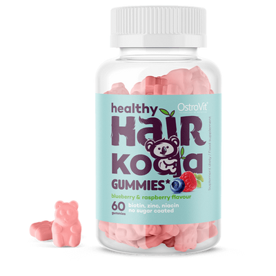 OstroVit - Hair Koala Gummies - Haj vitamin gumicukor - Áfonyás-málna ízű -  60db