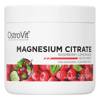 OstroVit - Magnesium Citrate - Magnézium Citrát - Málna-Menta - 200 g