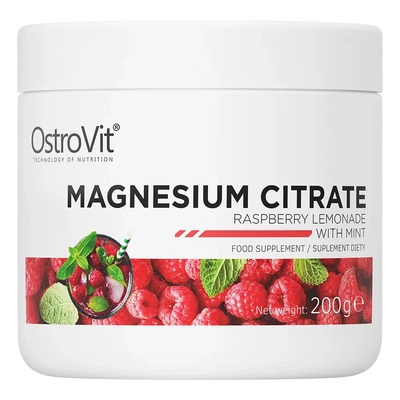 OstroVit - Magnesium Citrate - Málnás-limonádé, mentával - 200 g 