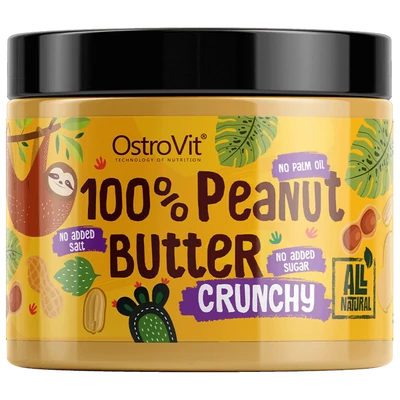 OstroVit - 100% Peanut Butter - Mogyoróvaj - Crunchy (darabos) - 500 g