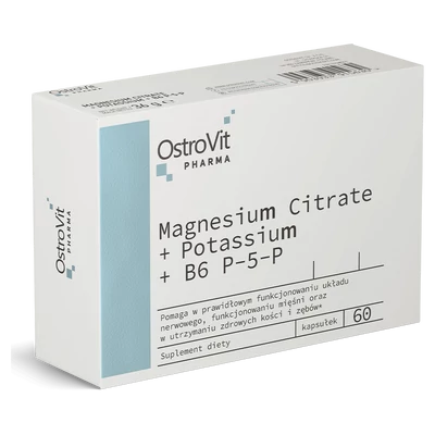 OstroVit - Magnézium-citrát + Kálium + B6-vitamin (P-5-P) 60 kapszula