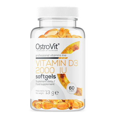 OstroVit Vitamin D3 2000 IU lágykapszula, 60 kapszula