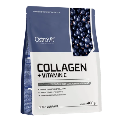 OstroVit - Kollagén + C-vitamin - Fekete ribizli ízű - 400g