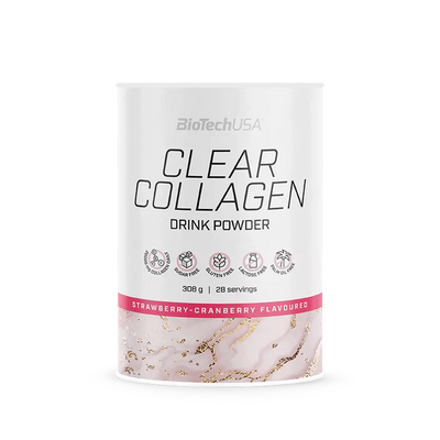 BiotechUSA - Clear Collagen italpor - Eper- Vörösáfonya ízű - 308 g 
