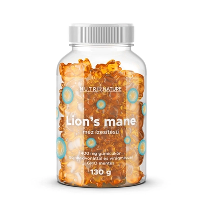 Nutri Nature - Lion's Mane Süngomba gumicukor - Mézes ízű - 60 db