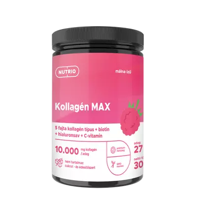 Nutrio - Kollagén MAX - Multi kollagén - Enyhén málnás ízű - 300 g