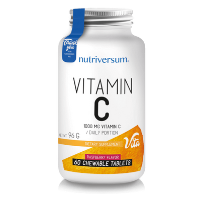 Nutriversum - C-vitamin rágótabletta - 60db málna ízesítésű rágótabletta