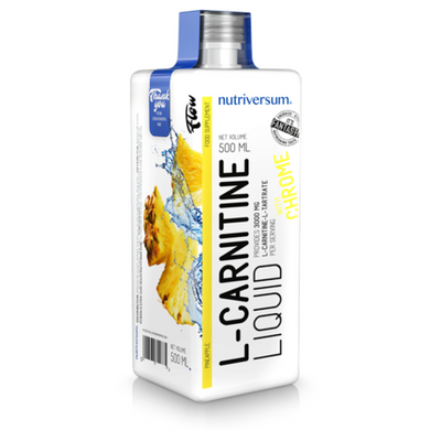 Nutriversum L-carnitine - folyékony l-karnitine - 3000mg l-carnitine, krómmal kiegészítve, ananász ízű.