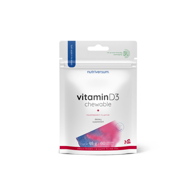 Nutriversum - D3-vitamin - Málnás ízű - 60 rágótabl.