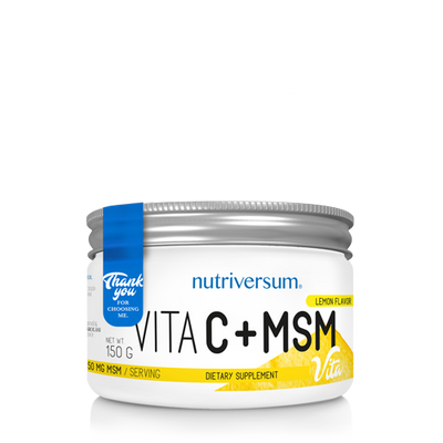 Nutriversum C-vitamin + MSM, aszkorbinsav por, gyulladáscsökkentő MSM porral kiegészítve.