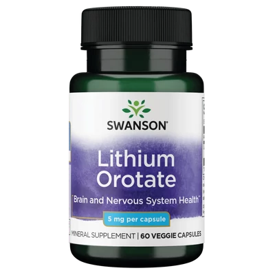 Swanson Lithium Orotate 5 mg – 60 vegán kapszula