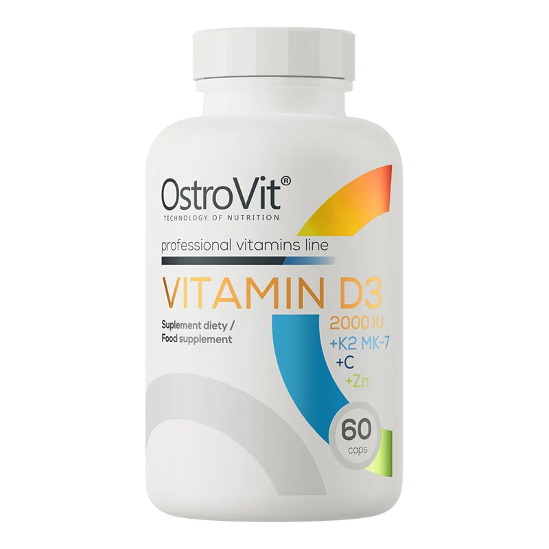 OstroVit - D3-Vitamin 2000 IU + K2 MK-7 + C-vitamin + Cink - 60 db