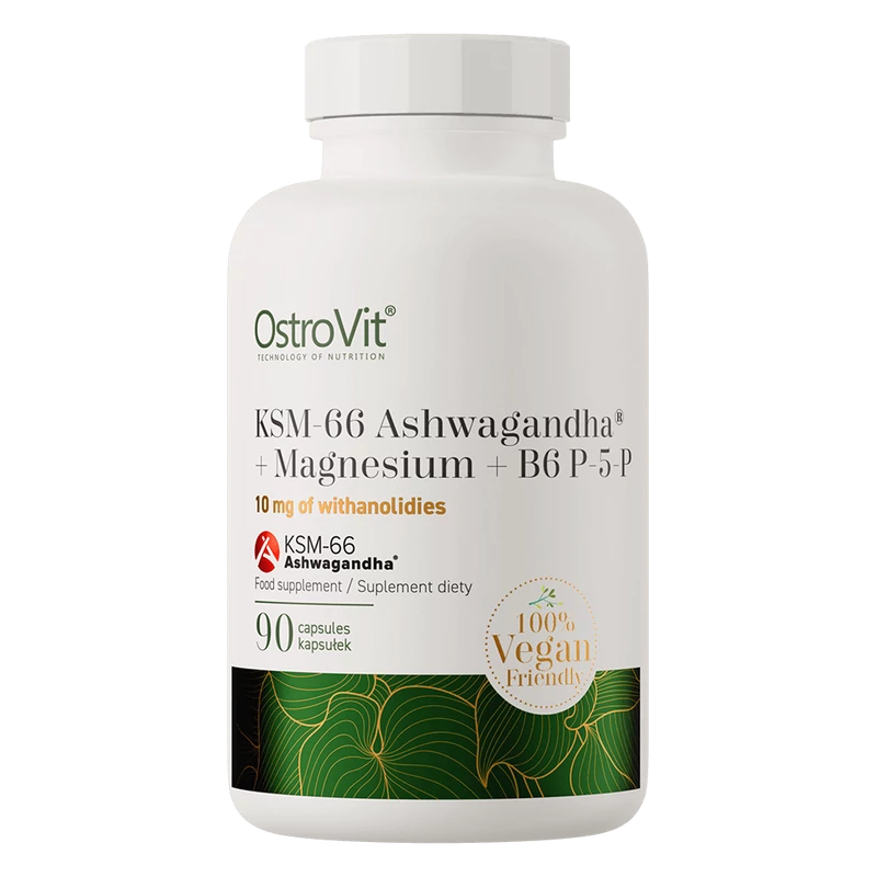 OstroVit KSM-66 Ashwagandha + Magnézium + B6 (P-5-P) - 90 kapszula