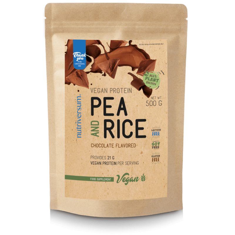 Nutriversum Vegan Protein - Pea and rice protein - vegán fehérje , zöldborsó és rizs fehérjéből - 500g