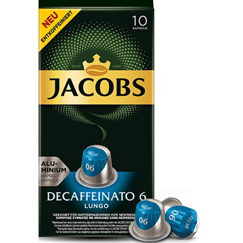 Jacobs Espresso Decaffeinato - koffeinmentes nespresso kávékapszula - 10 db