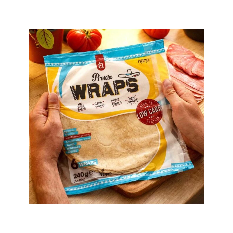 NÄNOSUPPS Nanosupps - Protein Wrap -emelt Fehérje Tartalmú Tortilla - 240 G