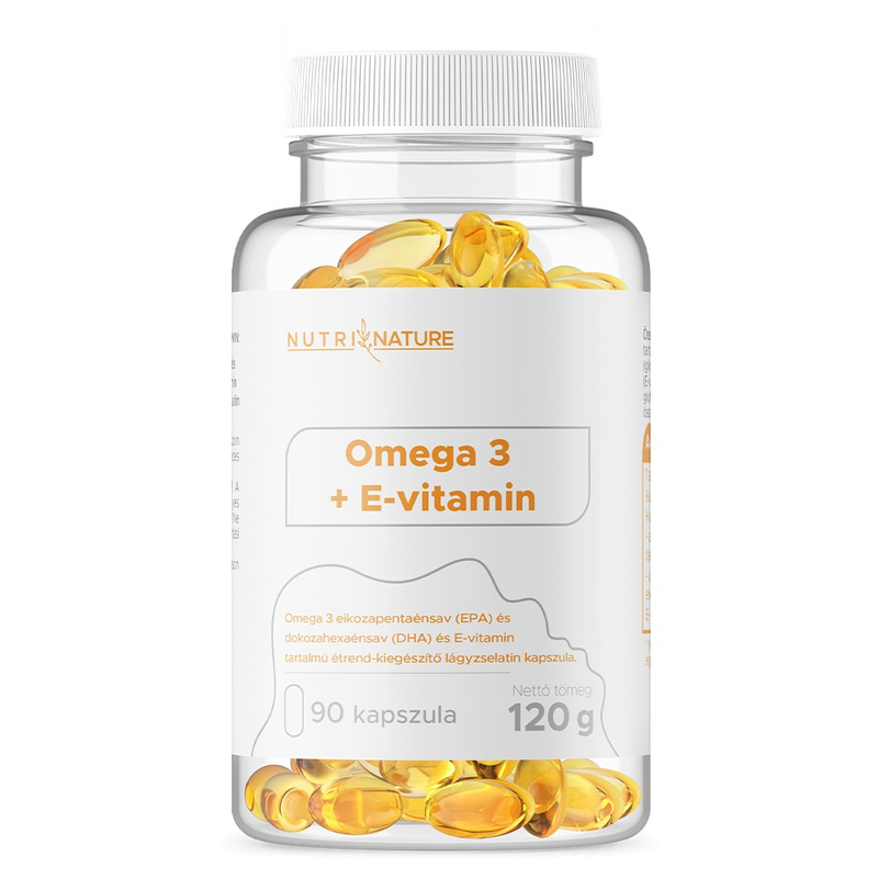 Nutri Nature - Omega 3 halolaj + E-vitamin - 90 kapszula