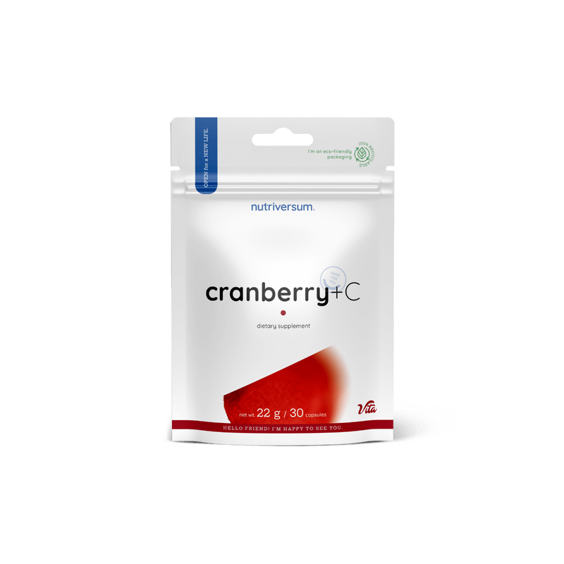 Nutriversum - Cranberry + C-vitamin - Tőzegáfonya - 30 kapszula